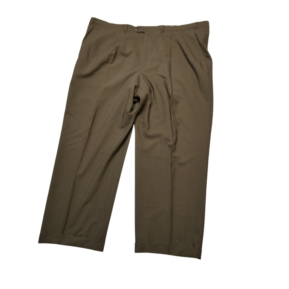 Ermenegildo Zegna Pants Mens 30x29 Brown Wool Pleated Dress Slacks Classic Fit